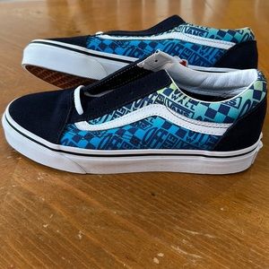 Women’s VANS Sneakers Old Skool ‘Logo Flame’ Blue / White Size 7.5 NEW